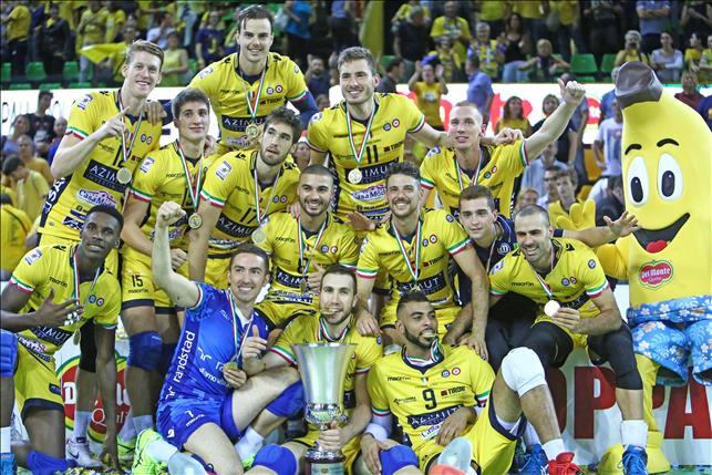Modena conquistou a terceira Supercopa da Itália de sua história (fotos: Lega Pallavolo)